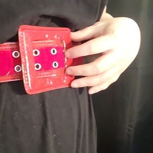 Unique double pronged red belt